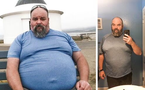 Foto antes e depois do curso Keto Probiotix, a experiência de usar cápsulas com um Migter de Veneza